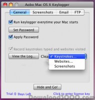 Aobo Mac OS X Keylogger Standard screenshot